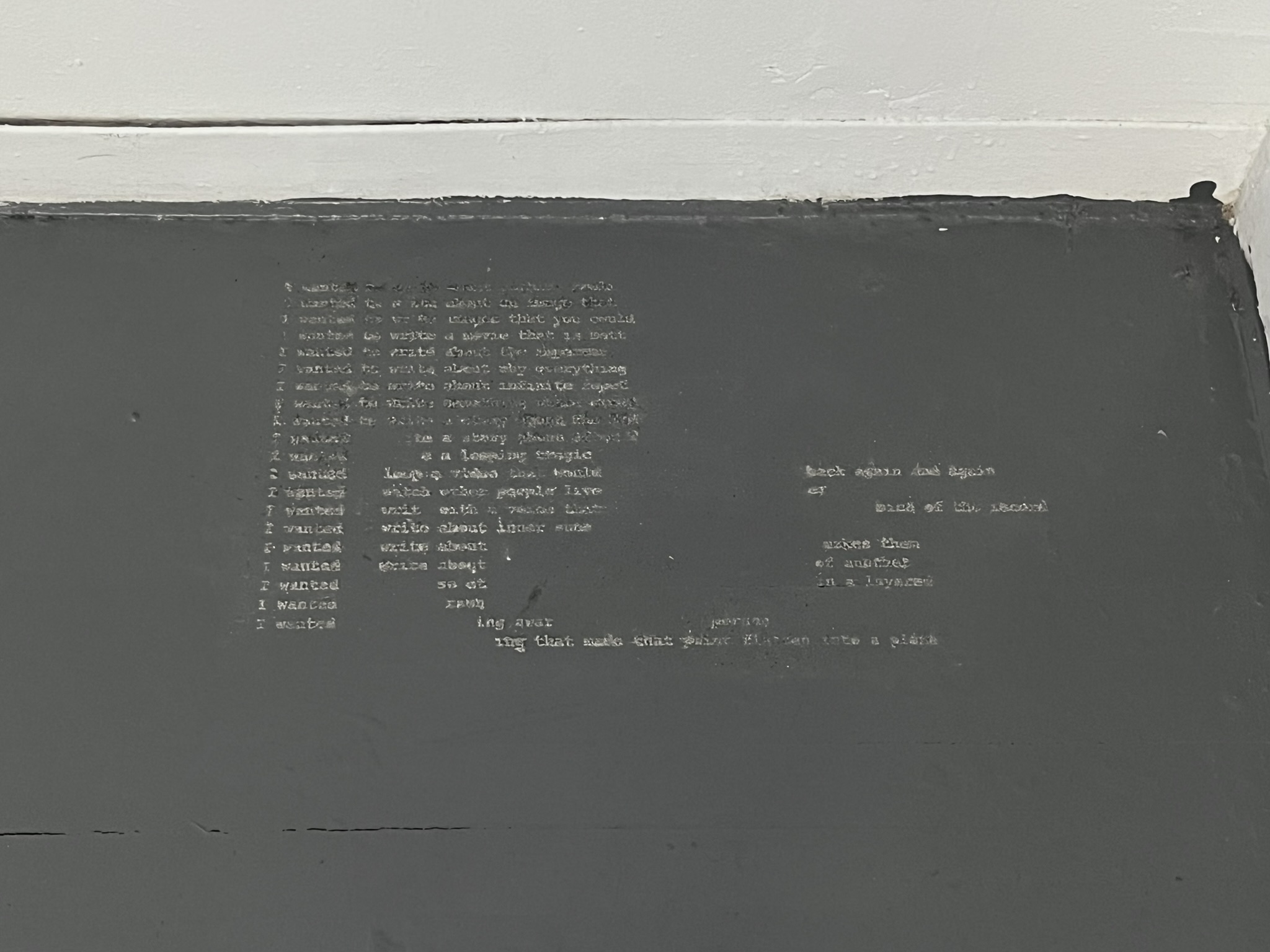 Block of text written in dust