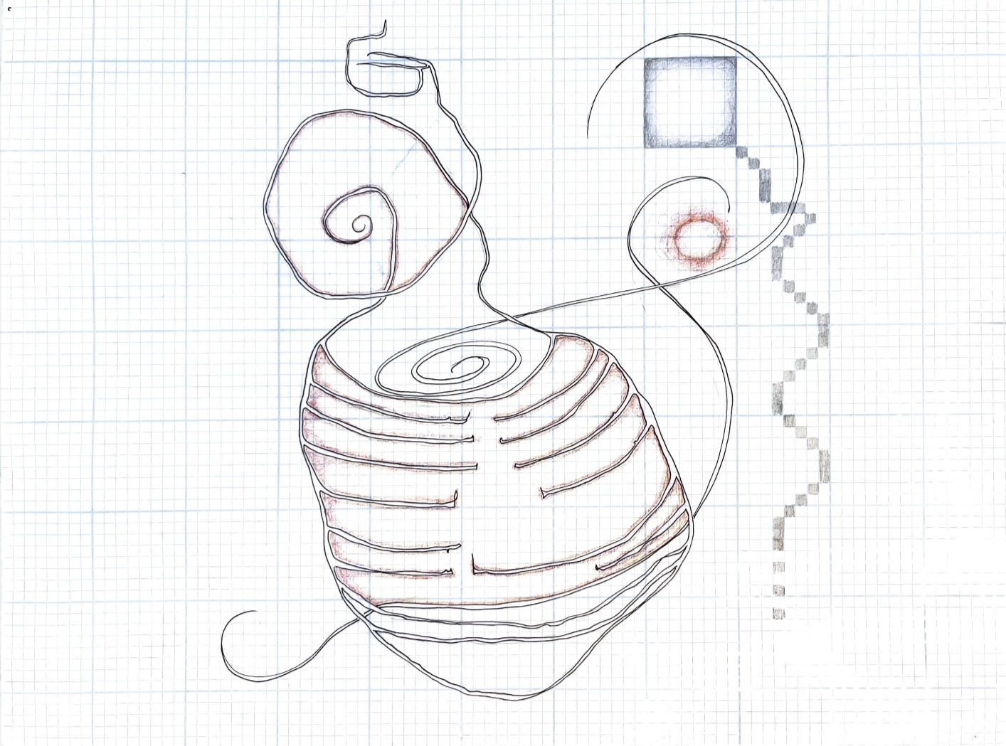 line drawing on paper